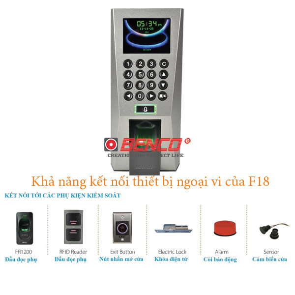 1704_ket-noi-cua-may-cham-cong-f18 Sơ đồ kết nối kiểm soát cửa ronald jack f18