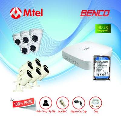 Trọn bộ Camera Benco 5 mắt Full HD 2.0M