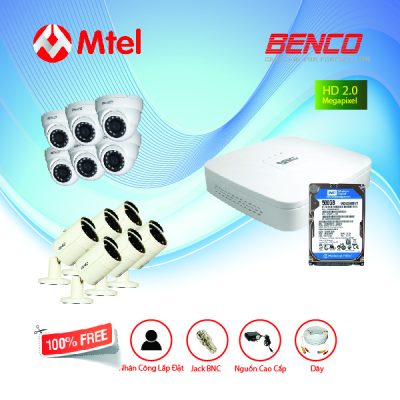 Trọn bộ Camera Benco 6 mắt Full HD 2.0M