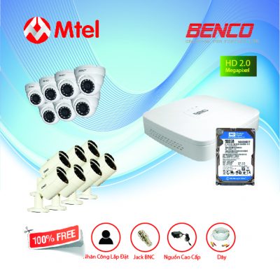 Trọn bộ Camera Benco 7 mắt Full HD 2.0M