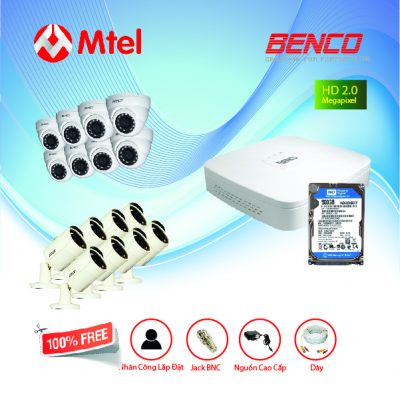 Trọn bộ Camera Benco 8 mắt Full HD 2.0M