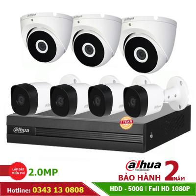 Trọn Gói 7 mắt Camera Dahua Full HD 7TA217MT - miễn phí mọi quy trình