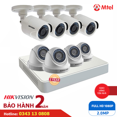 Lắp Đặt Trọn Bộ 8 Camera Hikvision ✅ Camera An Ninh Full HD 1080P 8DE568KNC