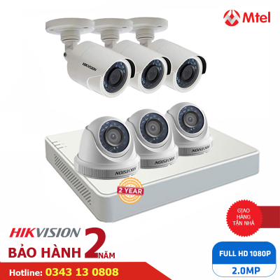 Lắp Đặt Trọn Bộ 6 Camera Hikvision ✅ Camera An Ninh Full HD 1080P 6DE566KNC