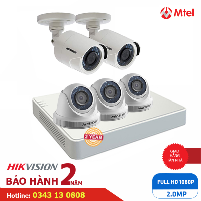 Lắp Đặt Trọn Bộ 5 Camera Hikvision ✅ Camera An Ninh Full HD 1080P 5DE565KNC