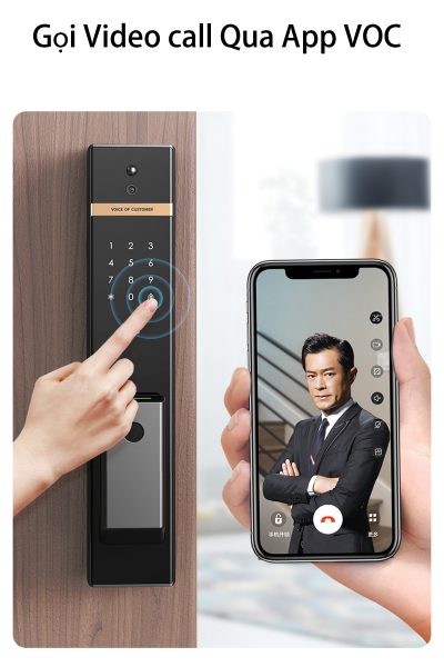 Khóa Tự Động Push Pull VOC T6 Tích Hợp Camera Chuông Cửa Qua Điện Thoại
